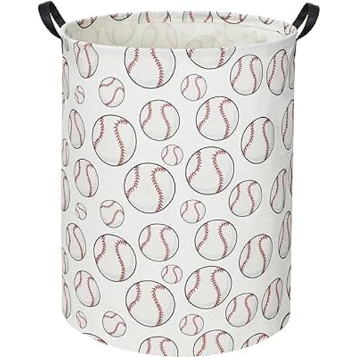 Baseball Kids Laundry Basket Baby Hamper Toy Storage Bin for Boys Room Decor Baby Nursery Hamper Gift Baskets for Bedroom Bathroom(Baseball)
