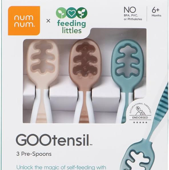 Amazon.com: NumNum Baby Spoons Set, Feeding Littles x Silicone Pre-Spoon GOOtensils for Baby Led Weaning, Self-Feeding & Teething, First Stage Toddler Utensils for Ages 6+ Months, 3-Pack, BPA-Free (Neutrals)