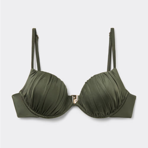 Push Up Swimsuit Shiny Satin