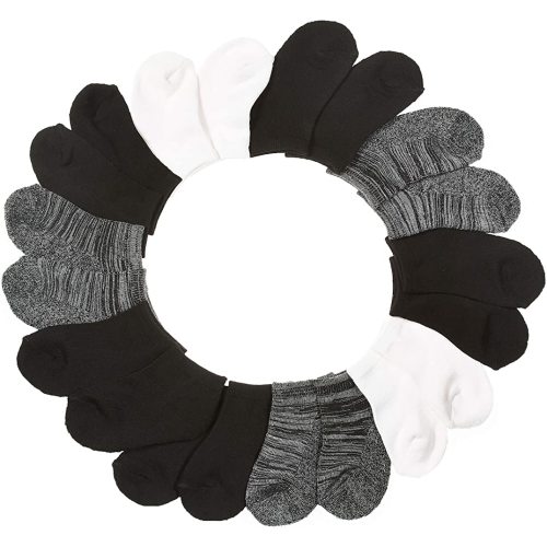 Amazon.com: BARE HUGS Infant Basics 1/2 Cushion 10Pk Socks Black/White/Grey Stripes 6-12: Clothing