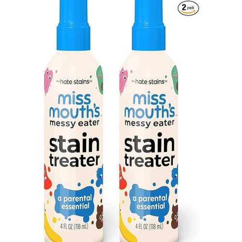 Miss Mouth's Messy Eater Stain Treater Spray - 4oz 2 Pack Stain Remover - Newborn & Baby Essentials - No Dry Cleaning Food, Grease, Coffee Off Laundry, Underwear, Fabric
