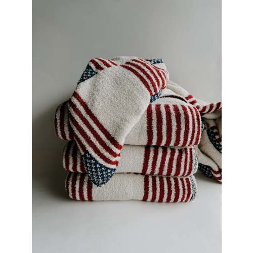 Repeating US Flag Blanket