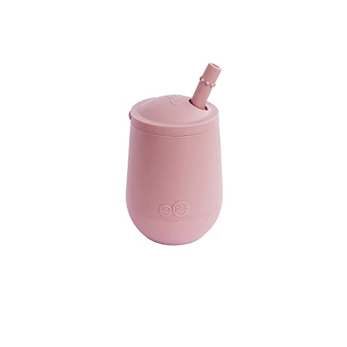 ezpz Mini Cup + Straw Training System - 100% Silicone Training Cup for Infants + Toddlers - Designed by a Pediatric Feeding Specialist - 9 Months+ (Blush)…