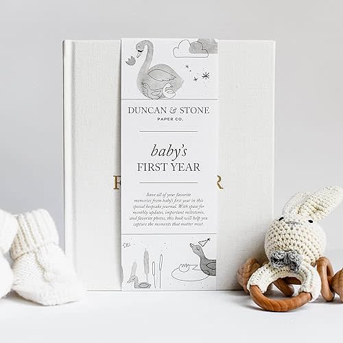 Baby First Year Book - Heirloom Keepsake Baby Memory Book to Record Important Milestones, Favorite Photos & More - Pregnancy Books (Cream,112 Pages)