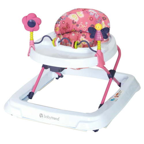 Baby Trend Adjustable and Foldable Emily Baby Walker with Interactive Toys for Infants