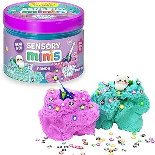 Creativity for Kids Sensory Minis Panda Kit | Cloud Clay Sensory Toy for Toddlers | Squish, Scoop & Discover Panda Surprise Pieces | Mess-Free, Screen-Free Travel Activity for Kids (Ages 3+)