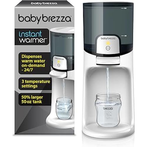 Baby Brezza Instant Baby Bottle Warmer - Fast Water Warmer Instantly Dispenses 24/7 in 3 Temperatures, White