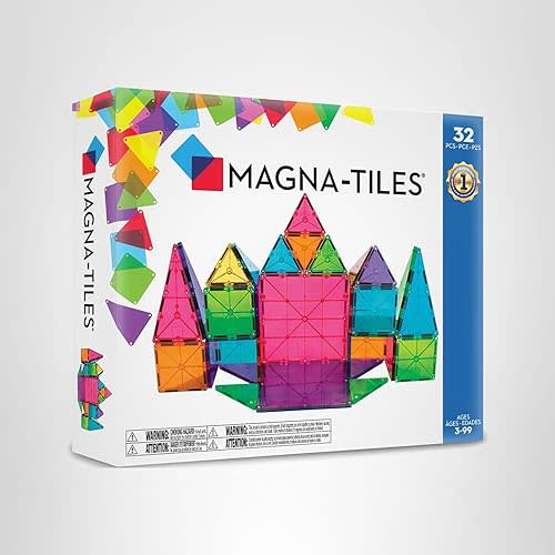 MAGNA-TILES Classic 32-Piece Magnetic Construction Set, The ORIGINAL Magnetic Building Brand