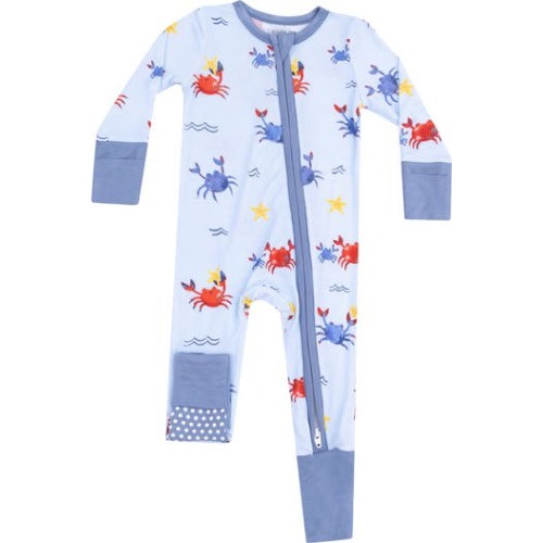Crayon Crab Print Convertible Zip Romper, 18-24M