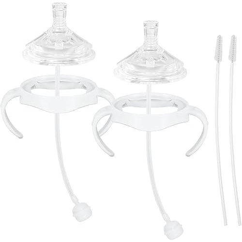 Straw Cup Soft Spout Conversion Kit for Philips Avent Natural Baby Bottle, Bottle Handles and Weighted Straw (2 Pack)