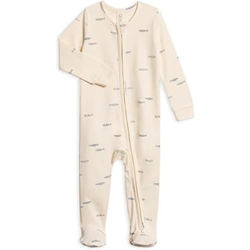 Colored Organics Baby Zip-Up Footed Sleeper with 2-Way Zipper - Newborn Organic Cotton Pajamas
