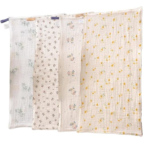 ZONEY Baby Muslin Washcloths, Natural Purified Muslin Cotton Baby Wipes 6 Layer Absorbent Soft Newborn Baby Face Towel for Sensitive Skin, Baby Registry as Shower 4 Pack 10x20 inches (Flower) : Amazon.com.au: Baby