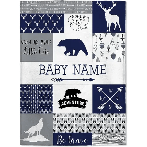 CREVENT 30''X40'' Cute Cozy Fluffy Warm Baby Blanket for Boys Infants  Toddlers' Bedding Crib Cot Stroller, Baby Shower Birthday Newborn's Gift -  Grey