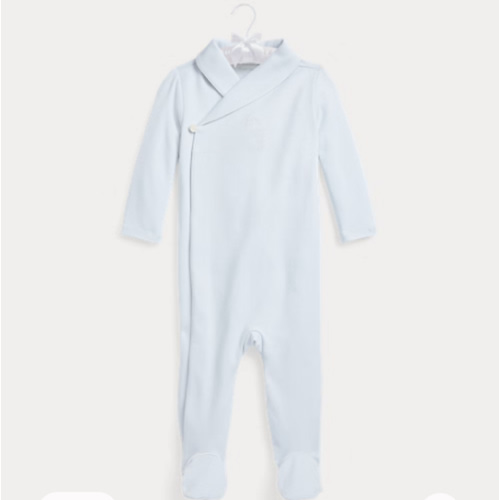 Cotton Interlock Footed Coverall | Ralph Lauren
