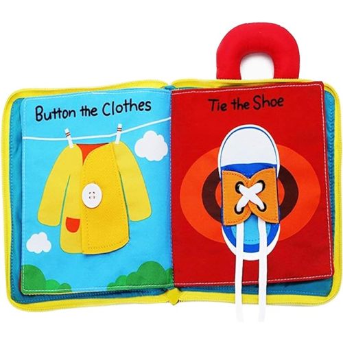 beiens Quiet Book Montessori Toys, Busy Board for Toddlers 1 2 3 4, Toddler Activities Busy Book, Toddlers Travel Toy, Sensory 3D Cloth Books for Infants Baby Boys and Girls Gift