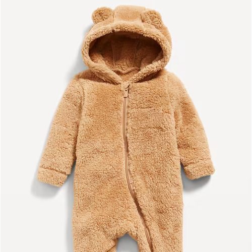 Hooded Critter Footed Sherpa One-Piece for Baby | Old Navy