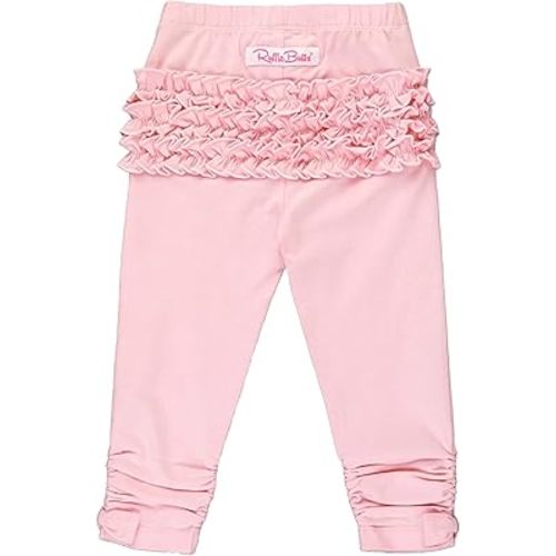 RuffleButts Baby/Toddler Girls Stretchy Ruched Bow Leggings