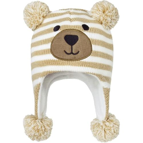 Century Star Baby Boy Hat Winter Fleece Lined Hat Knit Earflap Kids Caps Infant Toddler Hats for Baby Girls with Pom Pom