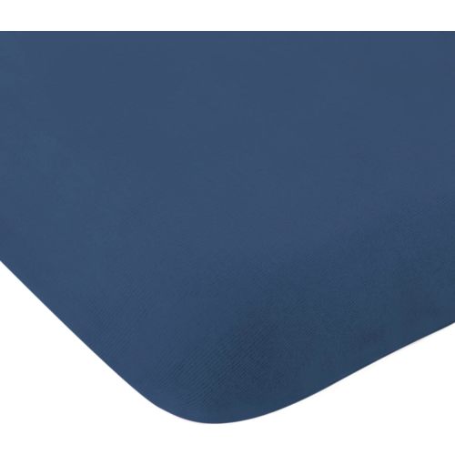 Travel Crib Sheet - 100% Organic Cotton, Fits Guava Lotus, Baby Bjorn, Dream on Me Travel Crib Light Playard, Navy