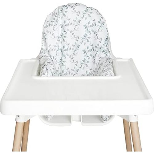 Highchair Cushion Cover for Inflatable Cushion, Compatible for IKEA Antilop Highchair, High Chair Accessories Stain-Proof and Wipeable Cushion Cover (Cushion NOT Included)(Botanical)