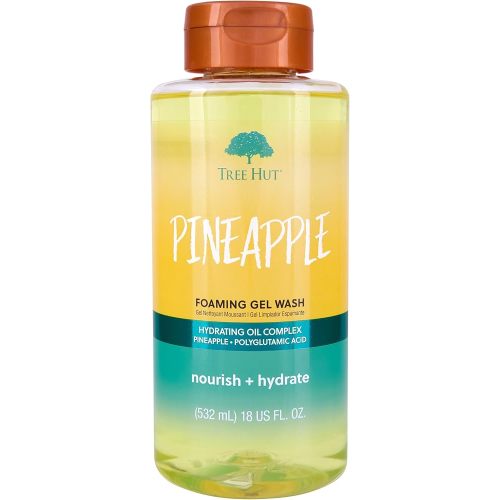 Tree Hut Pineapple Foaming Gel Wash | Cleanse & Refresh Skin without Stripping Moisture | Hydrating Oil Complex | Vegan, Free of Parabens, Formaldehyde Donors, & Sulfates | 18 fl oz.