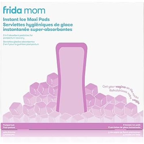 Frida Mom 2-in-1 Postpartum Pads, Absorbent Perineal Ice Maxi Pads, Instant Cold Therapy Packs and Maternity Pad in One