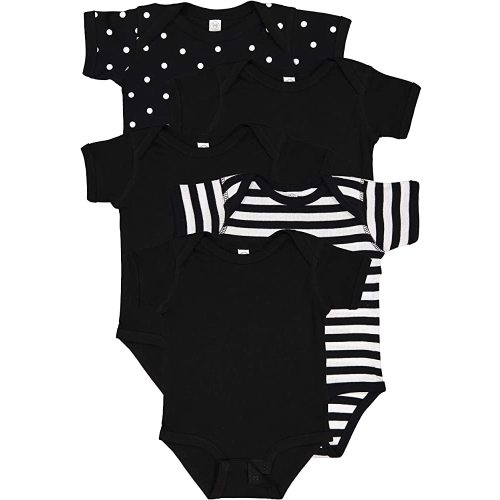 RABBIT SKINS Baby Bodysuit Girl & Boy | Newborn 0-3 Months to 24 Months 5-Pack Bulk Set, Snap Easy Closure