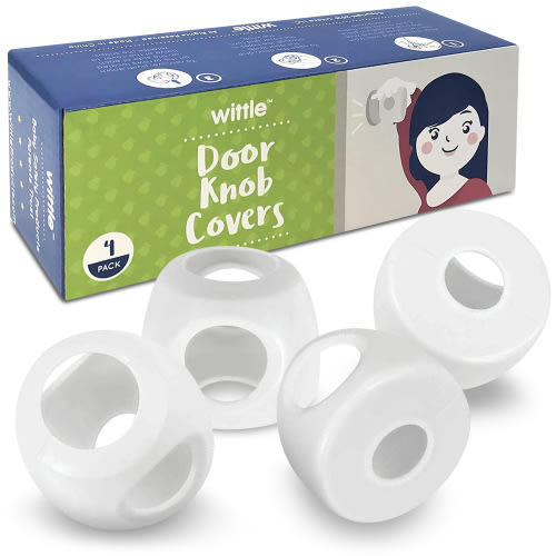 Wittle Child Proof Door Knob Locks (4 Pack) | Toddler Safety Round Door Covers