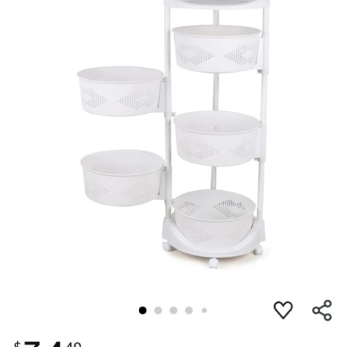 Amazon.com: SABUIDDS 5-Tier Rotating Fruit&Vegetable Storage Rack for Kitchen, Modern Kitchen Trays with Wheels for Banana Onion Potato Corns Grocery Organizer (White) : Home & Kitchen