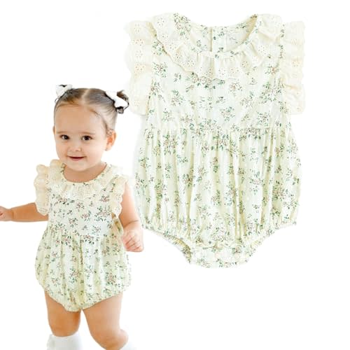 Simplee kids Baby Girls Romper Sleeveless Summer Outfits Rompers baby rompers girl Floral Pattern Button One Piece Outfit
