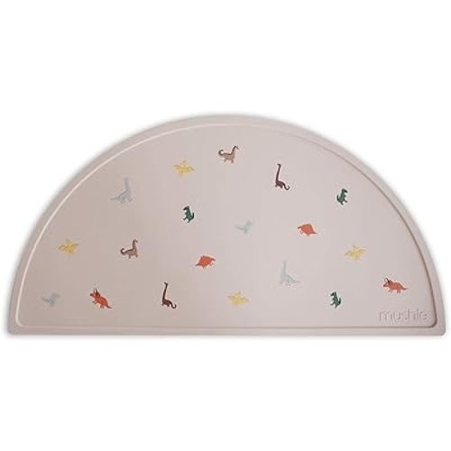 mushie Silicone Placemat for Kids | BPA-Free Non-Slip Design (Dinosaurs)