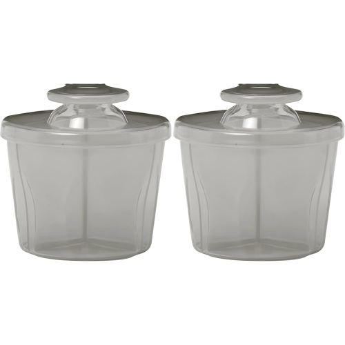 Dr. Brown's Baby Formula Dispenser with Snap-On Lid for On-The-Go Feedings, Milk Powder Dispenser for Traveling with Infant, Gray (Pack of 2)