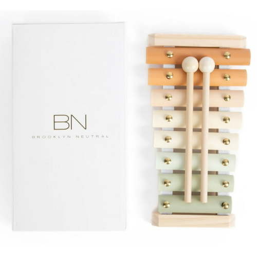 Brooklyn Neutral Xylophone - Neutral Colors Toddler Toy - 1 xylophone 2 mallets