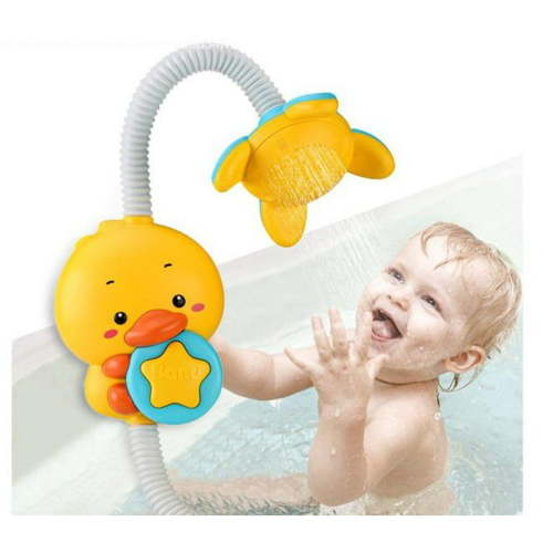 Hanmun Bath Toys for Toddlers 1-3 with Shower Head - Cute Duck Sensory Toys Toddler Bathtub Water Toy Suction Cup Water Game, Birthday Gifts for Infants Boys Girls Newborn 6 12 Months