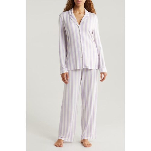Nordstrom Moonlight Eco Knit Pajamas, Purple Secret Tasha Stripe