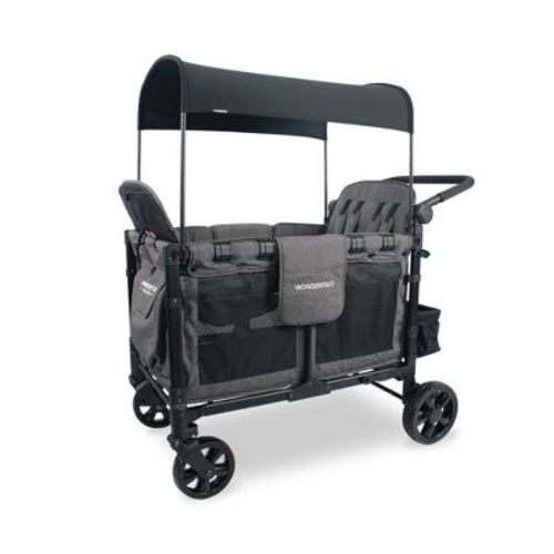 WONDERFOLD W4 Elite Pro Wagon Stroller - Jet Black