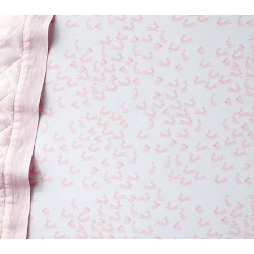 Bunny Crib Fitted Sheet, Pale Pink