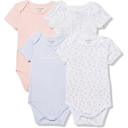 Calvin Klein baby-girls 4 Pack Bodysuit