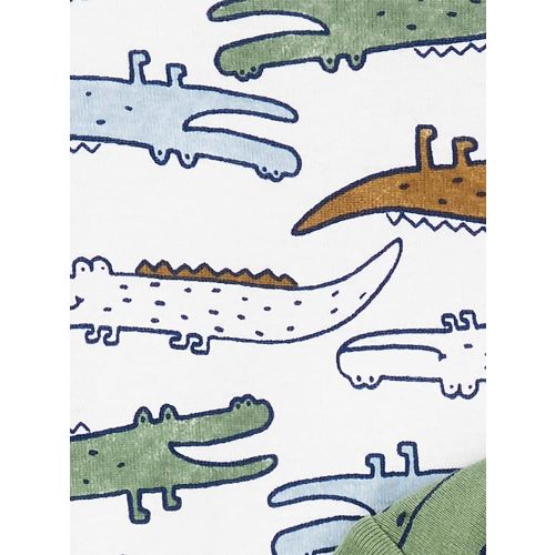 Simple Joys by Carter's Baby Boys' Short-Sleeve Bodysuit, Pack of 6, Multicolor/Alligator/Forest Animals/Stripe, 3-6 Months