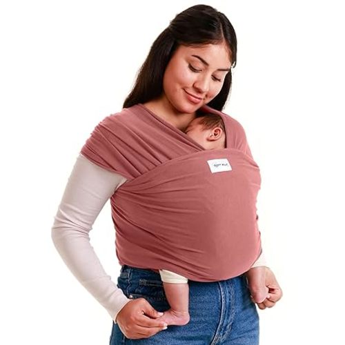 Sleepy Wrap Stretchy Ergonomic Baby Carrier Sling for Newborns to Toddlers - Hands-Free Lightweight Baby Wrap 7-35 lbs (Pink)