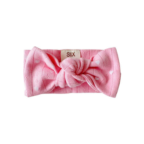 Pink with White Heart / Organic Pointelle Bow