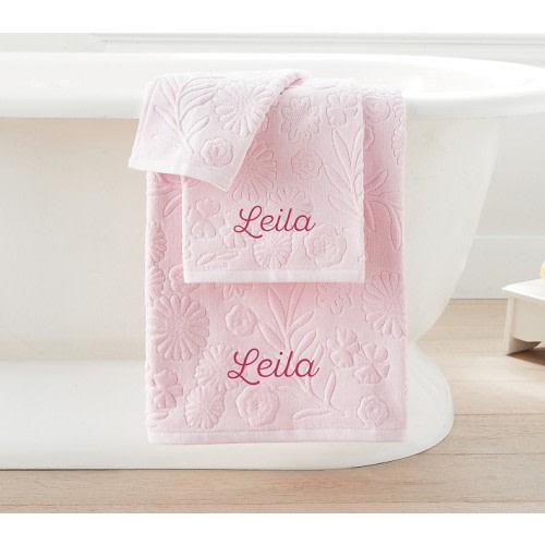 Floral Jacquard Bath Towels | Pottery Barn Kids