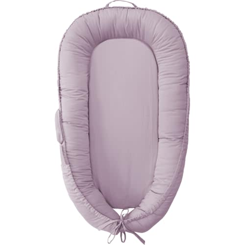 Infant Lounger, Baby Nest Cover for Baby Girls & Boys, Newborn Essentials for Baby 0-12 Months, 100% Cotton Breathable, Co Sleeper for Baby in Bed (Golden_Brown) (Lavender Blush)