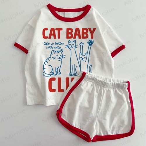 CAT BABY CLUB Baby T-shirt and Shorts 2-Piece Set