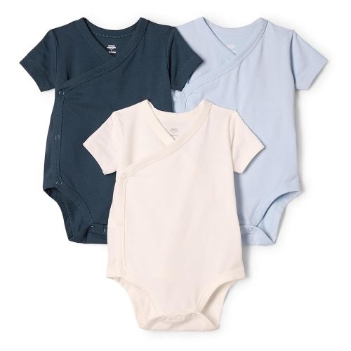 Amazon Essentials x Sofia Grainge Unisex Babies' Side Snap Short Sleeve Bodysuit, Pack of 3