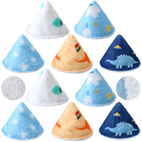 Suhine 10 Pcs Baby Boy Pee Shield Diaper Changing Accessory Reusable Pee Covers Baby Boy Pee Cap for Newborn Boys, Stars Flowers Design