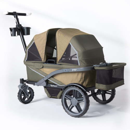 Gladly Family Anthem2 All-Terrain 2-Seater Wagon Stroller, Rugged Wheels, Removable Canopy, Foldable, Forest Adventure Bundle