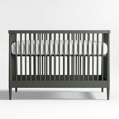Hampshire Olive Green Wood Convertible Baby Crib