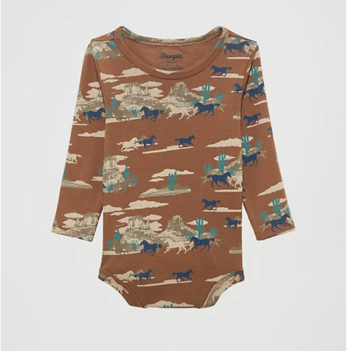 Little Boy's Western Print Bodysuit; 0-3