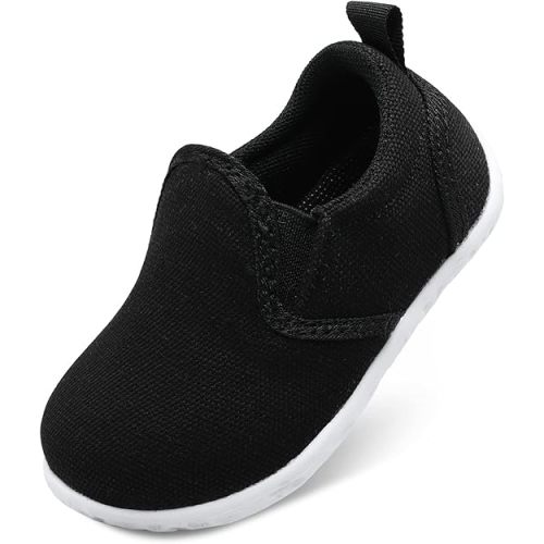 FEETCITY Unisex Baby Shoes Boys Girls Sneakers Infant Slip On first Walking Shoes Toddler Casual Star Sneaker Crib Shoes - 6-12 Months Infant - Black